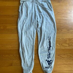 Nike Gray Track Pants with Navy Print
